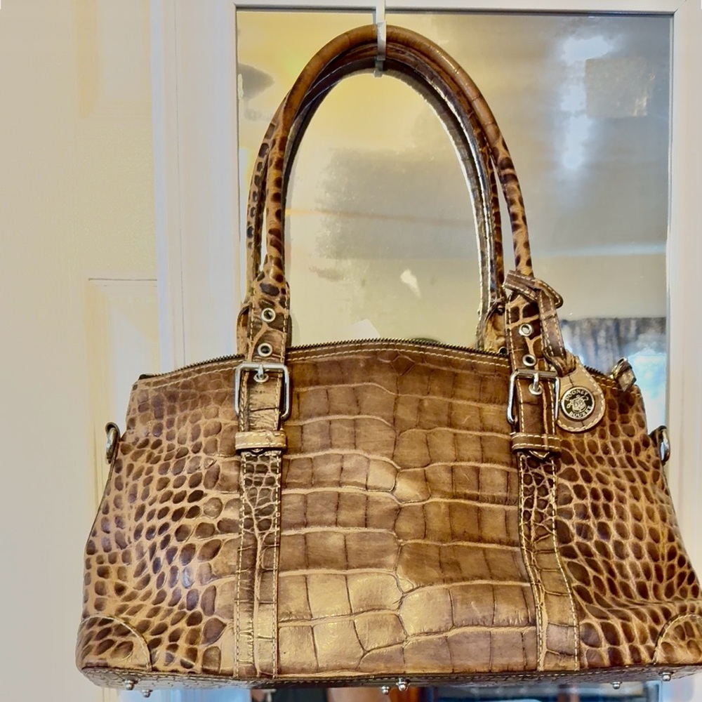 DOONEY & Bourke Brown Crocodile-Embossed Women's Handbag